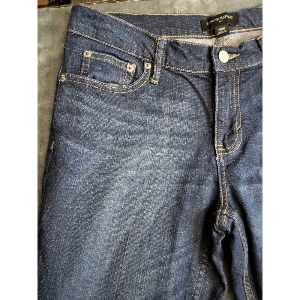 Banana Republic Womens Straight Leg Jeans Dark Wash Blue Denim Size 28/6 - Picture 5 of 13